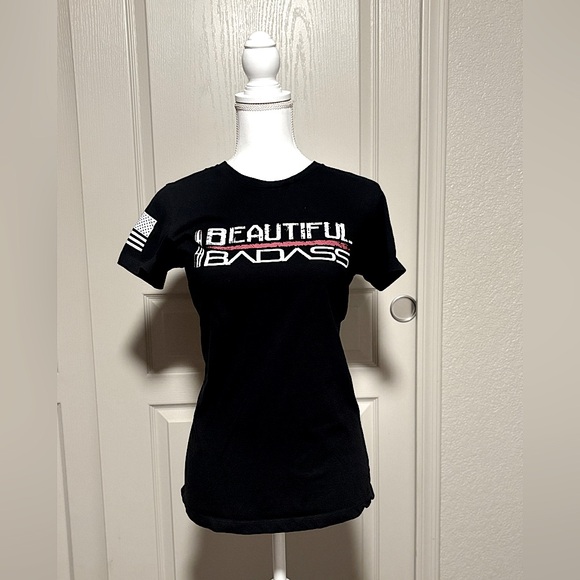Grunt Style Tops - Women’s Grunt Style Black Beautiful Badass Tee